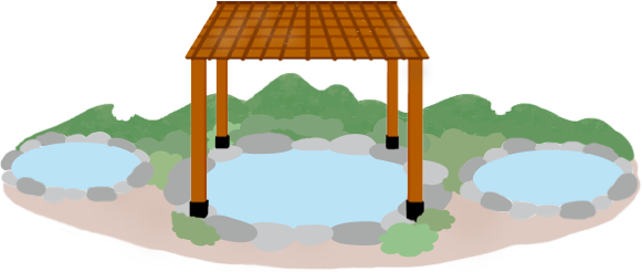露天風呂のイラスト